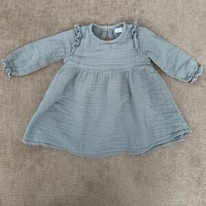 Jamie Kay Muslin Cotton Frankie Dress Willow Green 1 Yr